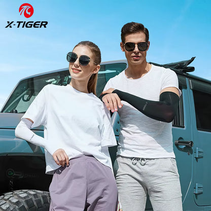 أكمام أذرع X-TIGER لركوب الدراجات، مصنوعة من قماش مقاوم للأشعة فوق البنفسجية، توفر حماية من الشمس، مناسبة للجري وركوب الدراجات، مثالية للرياضات الخارجية. للرجال والنساء.
