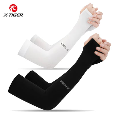 أكمام أذرع X-TIGER لركوب الدراجات، مصنوعة من قماش مقاوم للأشعة فوق البنفسجية، توفر حماية من الشمس، مناسبة للجري وركوب الدراجات، مثالية للرياضات الخارجية. للرجال والنساء.