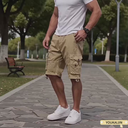 شورت رجالي صيفي فضفاض، بنطال كاجوال أسفل الركبة، خصر مطاطي، مقاسات كبيرة، مناسب للركض في الهواء الطلق، مصنوع من القطن، مقاس أوروبي